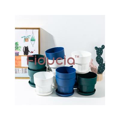 China 2020 modern planter hot selling plastic planter and double layers plant pot and cheap plastic flower pot for home and garden for sale