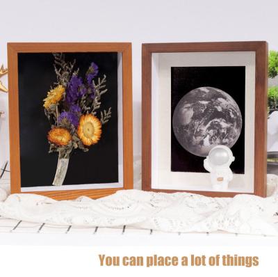 China Abstract Custom 3D Shadow Box Wood Frame Flowers Paintings Decorative Painting for sale