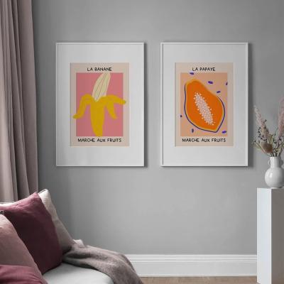 China Abstract Home Decoration Pictures Abstract Papaya Banana Pitaya Fruit Wall Art Canvas Paintings Fruits Nordic for sale