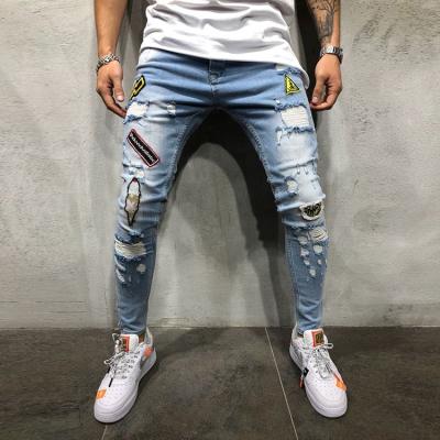 China Patch Jeans 2021 High-End Slim Fit Men's Skinny Hip-Hop Jeans Viable New for sale