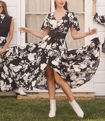 China Spring Fashion Vacation Breathable Custom Floral Printed Long Dresses Women Maxi Casual for sale