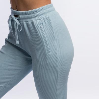 China Breathable High Quality Custom Jogger Pants Rib Knit Fabric Cotton Pants Fitness Casual Running Joggers For Women for sale