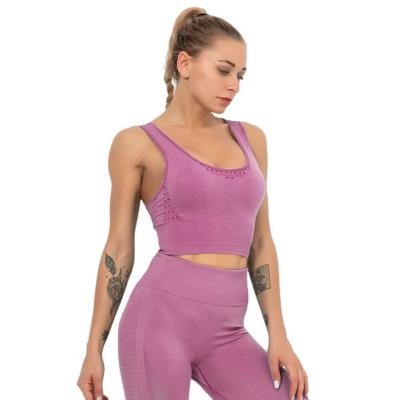 China Breathable knitted seamless hollow-out hip yoga lifting pants exercises yoga BRA activewear wholesale sportbra for sale