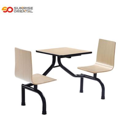 China Modern Commercial School Canteen Furniture Set Space Saving Plain Dining Tables And Chairs Set for sale