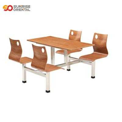 China Modern Furniture Modern School Cafeteria Metal Restaurant Fast Food Table And Chair Steel Plain Set for sale