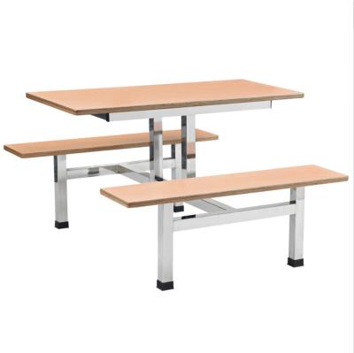 China Modern Canteen Table Set Simple Style School Furniture Restaurant Dining Table With Long Bench for sale