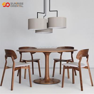 China Japanese Style Antique Dining Sets Modern Round Wood Round Dining Table Set for sale