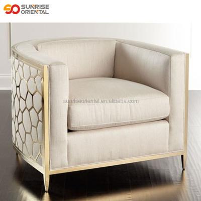 China Cheap leisure chair lounge chair fabric seat with stainless steel frame modern sofa chair for sale