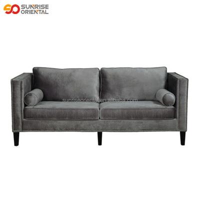 China Cheap Gray Chesterfield SOFA Velvet Upholstered Home Furniture Sofa Set For Living Room for sale