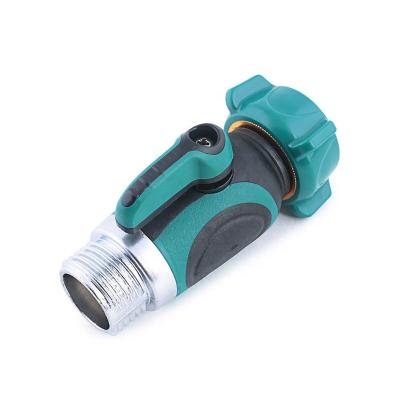 China Garden Watering Connection Heavy Duty Metal Irrigation Garden Hose Ratchet Swivel Cut Valve Water Hose Connector High Quality for sale