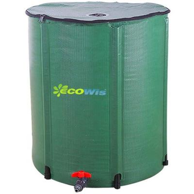 China Easy PVC Tarpaulin Collapsible Flexible Rain Barrel Water Tank, Water Catcher Container With Filter Pin Overflow Kit for sale