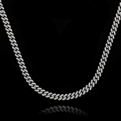 China Hiphop New Customizable Width 8mm Hot Diamond Encrusted Men's Hip Hop Thick Cuban Pop 100 Necklace Matching Accessories for sale