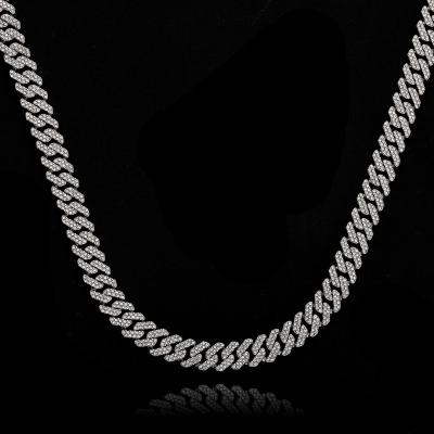 China Men's 12mm Hiphop Hiphop Full Diamond Cuban Chain Necklace Hip Hop Bang Cuban Accessories for sale