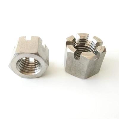 China Hot Selling Slotted Hex Head Nuts Thread Zinc Plated Hex Castle Nut Coarse Thread en venta