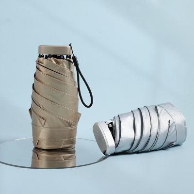 China Contemporary Umbrellas, Fashion Lady Folding Sun Protection Bag Pocket Mini 5 Times Promotion Umbrella for sale