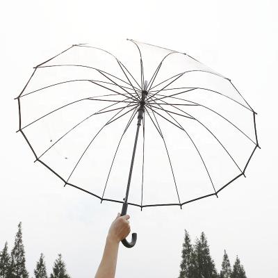 China Contemporary Wholesale Transparent Umbrella , 16 Bone Umbrella Women Long Handle Straight Advertising Umbrella Large for sale