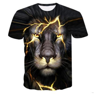 China 3D Printing Animal Cool Funny T-shirt Men's Short Sleeve Summer Top T-Shirt Anti-Shrink for sale