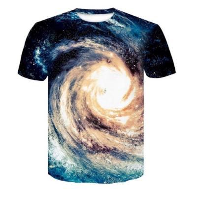 China Custom Print Anti-Shrink Clothes Wholesale Cheap Polyester Short Sleeve T-Shirt Men's T-Shirt for sale