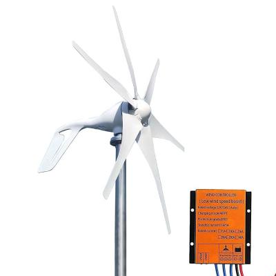 China Low Wind Speed Small Wind Turbine Generator 800W 12V 24V 48v For Home use Horizontal Axis 5 blades with Controllers for sale