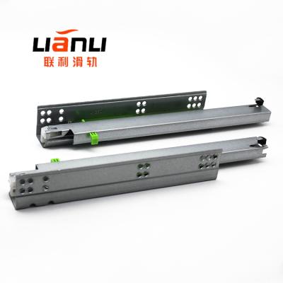 China Traditional Automatic Closing Kitchen Cabinet Rail Full Extension Ball Bearing Drawer Rails for sale