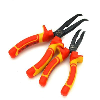 China MULTI FUNCTIONAL VDE Bent Nose Electrician K-master 1000V Insulated Flat Nose Pliers 6