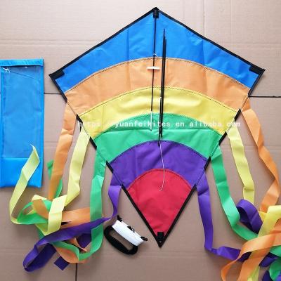 China China Tear Stop Polyester Rainbow Diamond Kite for sale