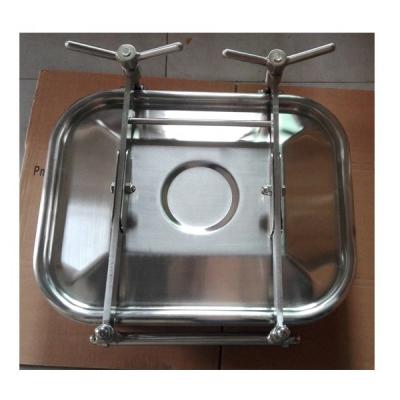 China Food Machinery 530x430 Fermentation Tank Pharmaceutical Sanitary Stainless Steel Manhole Cover Stainless Steel Rectangular Square Manhole Cover for sale