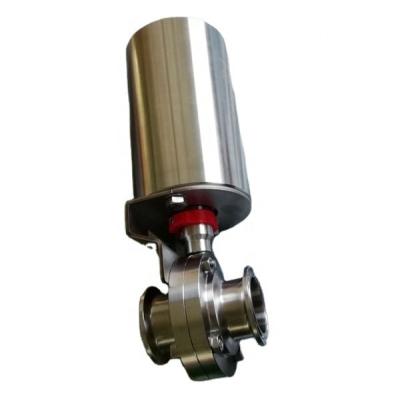 China General Sanitary Stainless Steel Butterfly Valve With Pneumatic Actuator for sale