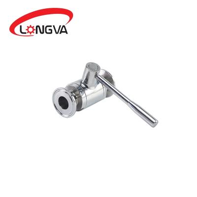 China 304 / 316L Dairy Sanitary Flange Threaded Flange End Straight Through Ball Valve With Stainless Steel Handle for sale