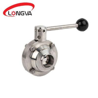 China Sanitary Dairy Stainless Steel Manual Welding / Flange Butterfly Ball Valve for sale