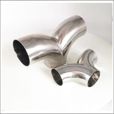 China Sanitary Stainless Line Sanitary Stainless Steel Pipe System Double Butt Welded 90 Degree Elbow Head for sale