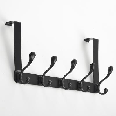 China Durable Powder Coated Iron Organizer Rack Fabric Hanging Over Door Hooks for sale