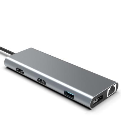 China Type C USB Hub Ethernet Docking Station Expand Macbook Connectiviteit grijs voor voor Dell laptop Te koop