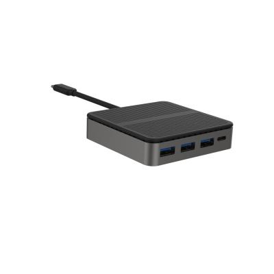 China Cuadrado 6 en 1 Dual HD 4K Tipo C Docks con RJ45 PD 100W SD TF 3xUSB 3.0 Docking Hdmi Hub Usb C A en venta