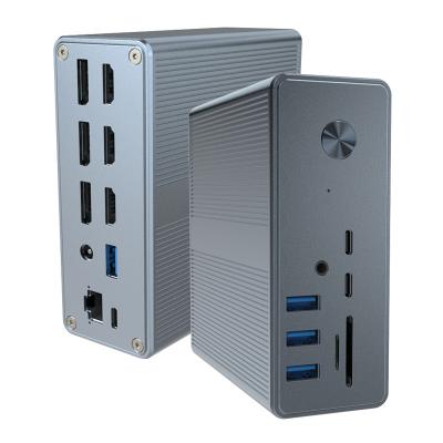 Chine 18 en 1 Thunderbolt 3 Station d'accueil à double moniteur HDMI Mac pour USB C Station d'accueil pour ordinateur portable universel à vendre