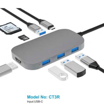 China Hubs USB C con puerto PD lector de tarjetas SD para Windows MacOS Hasta 10Gbps de velocidad de transferencia de datos en venta