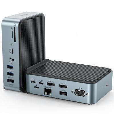 China Gigabit Ethernet Usb C Tipo Docking Station Hub de Carregamento Com Resolução HDMI 4K Para Macbook à venda