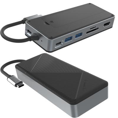 中国 8-in-1 デュアル USB C ドッキングステーションハブ M.2 NVMe/SATA SSDを配備 販売のため