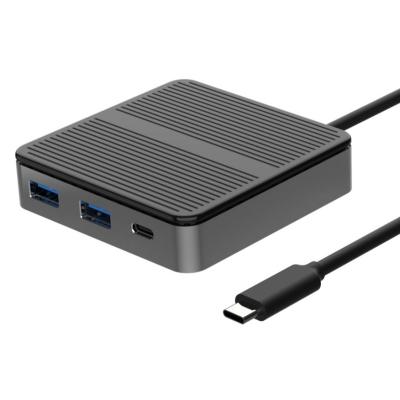 China Square Black USB C To USB Adapter Mac 6 In 1 Usb C To Usb A Hub Adapter OTG Adapter for sale