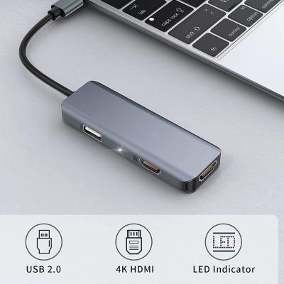 China Dual USB C Adapter 3 In 1 Dongle 4K HDMI Docking Station Compatibel MacBook Pro Te koop