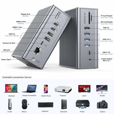 China DisplayLink Docking Station Triple Monitor Thunderbolt Dock 120w Power Adapter Triple 4K Display MacBook for sale