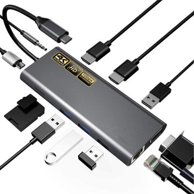 Chine Hub USB 3.0 USB C Adaptateur portable multiport PC Ordinateur PD Station de chargement RJ45 HDMI à vendre