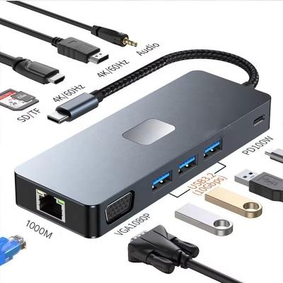 中国 11-In-1 USB-C Multi Type C Hub for Data Transfer Video Output and Charging Needs 販売のため