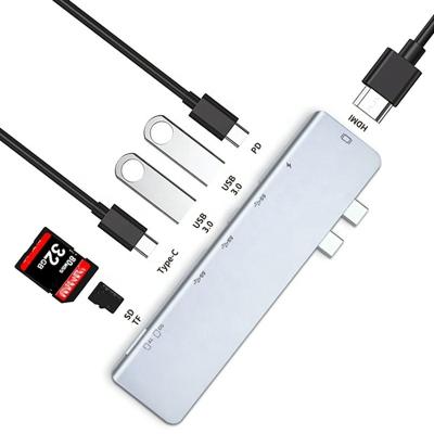 China Estación de acoplamiento de conexión USB C Tipo C 4K 30Hz HDMI USB 3.0 TF SD Adaptador Hub para Macbook Pro en venta