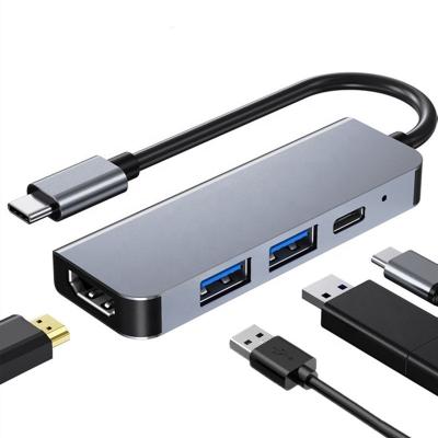 China 4-in-1 USB-C Male Docking Station with 4K HDMI USB 3.1 USB 3.0 and PD Charging Port en venta