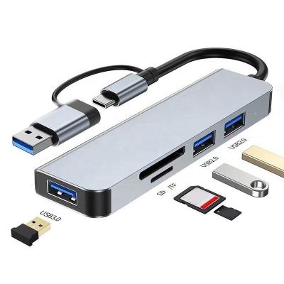 China USB A/C Eingang USB 3.0 Typ C Multiport Adapter Docking Station mit SD/TF Kartenleser zu verkaufen