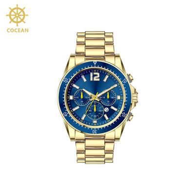 China The Latest 2018 Chronograph Products! Gold Watch OEM Mens Watches In Wrist Stainless Steel Band for sale