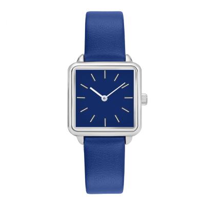 China Wholesale custom brand alloy case water resistant watch leather strap classic square quartz wristwatch for sale