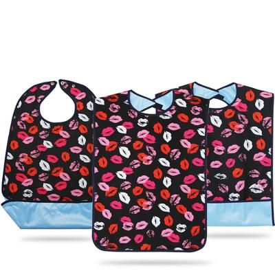 China Waterproof Reusable Waterproof Aprons Adult Dining Bibs For Elderly Clothes Protection for sale