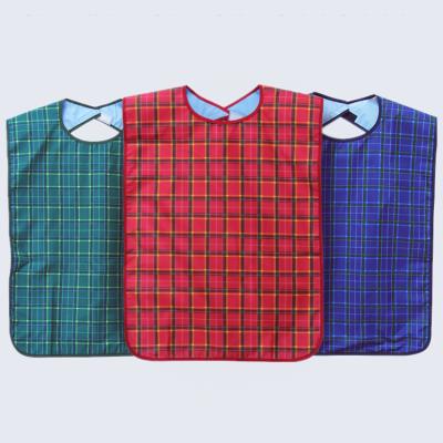 China Factory Wholesale Waterproof Adult Bib Reusable Clothing Waterproof Protector With Optional Crumb Catcher for sale